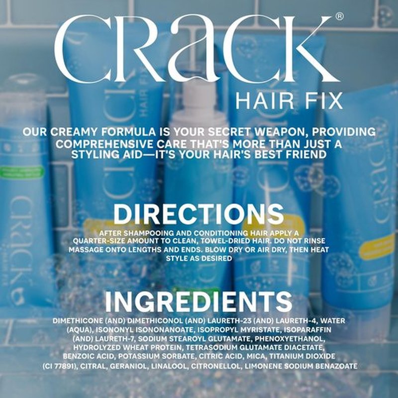 Crack HAIR FIX Styling Creme - Multi-Tasking, Anti-Frizz, Leave-In Styling Aid With Protection