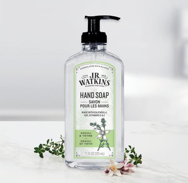 J.R. Watkins Liquid Hand Soap With Dispenser, Moisturizing Hand Soap, Alcohol-Free Hand Wash, Cruelty-Free, Liquid Soap For Bathroom and Kitchen, Neroli & Thyme, 11 Fl Oz, 3 Pack