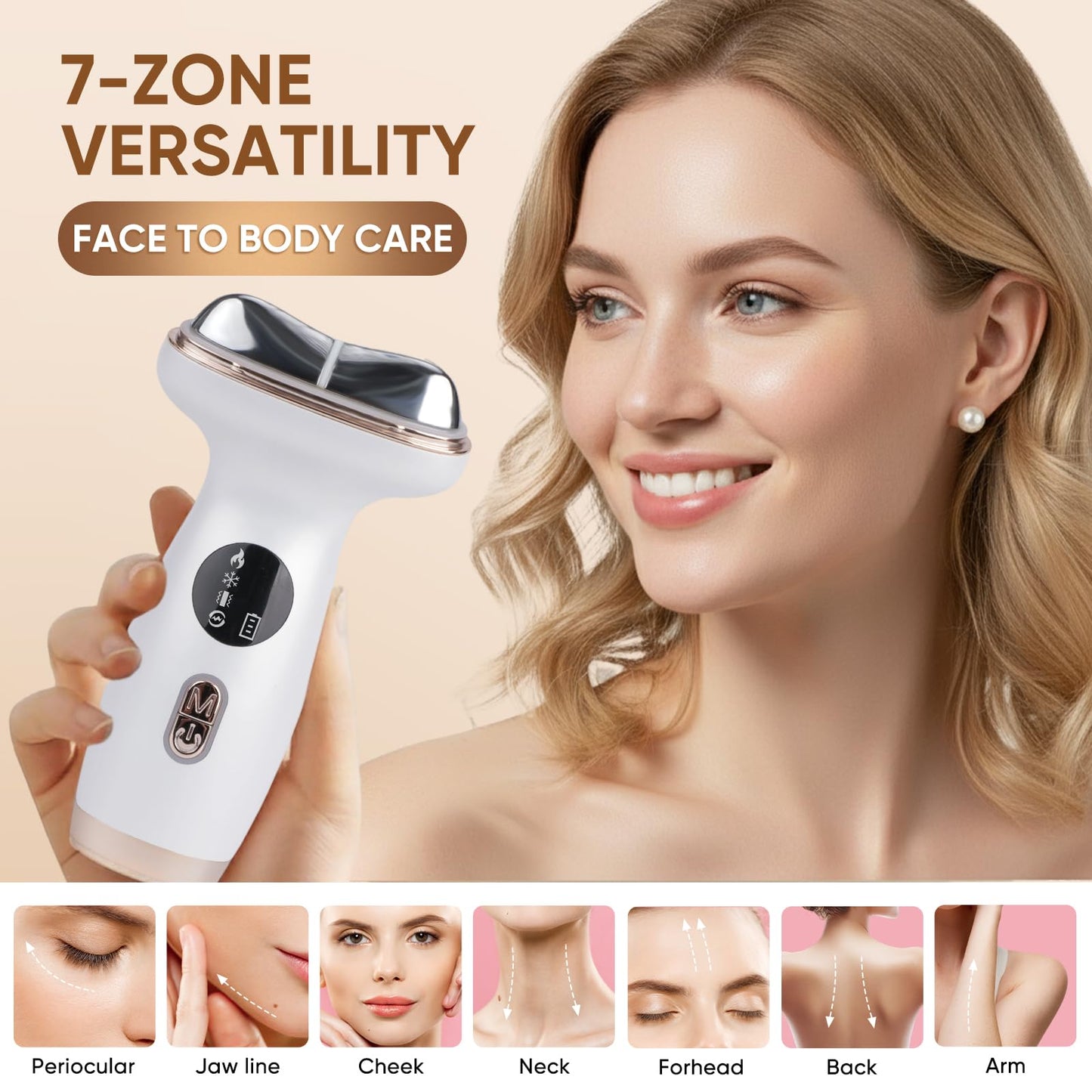 Kdune 7-in-1 Microcurrent Facial Device, Red Light Therapy Face Massager with Hot & Cold Gua Sha for Morning Depuffing & Daily Skin Care