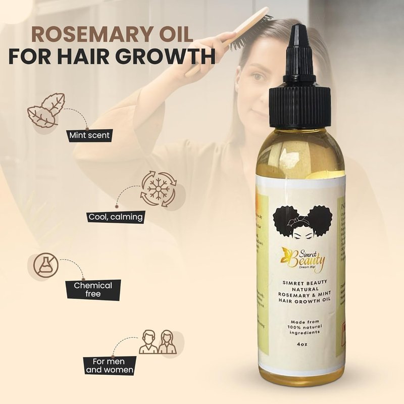 Rosemary Oil for Hair Growth - Natural Mint-Infused Essential Oil for Strong, Healthy Hair | 4 oz