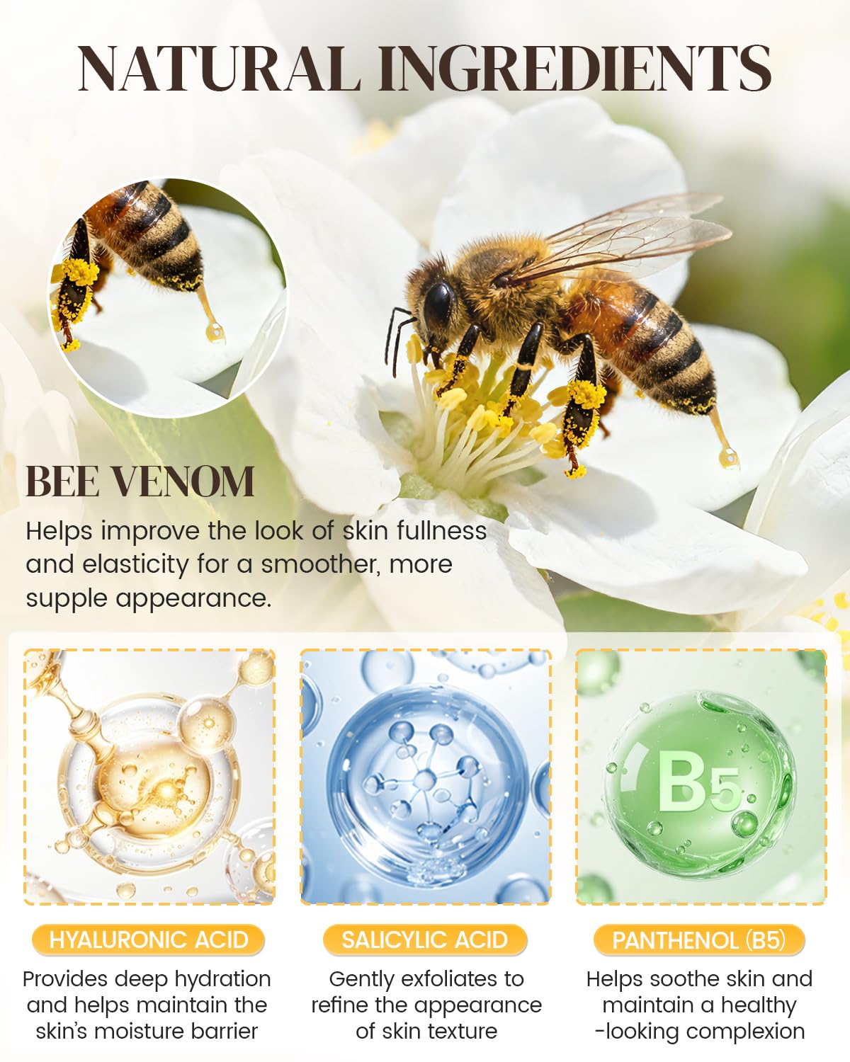 GAJUANR Bee Venom Moisturizing Cream, All-in-One Nourishing Moisturizer with Hyaluronic Acid, Firming & Hydrating Face and Body Cream, Natural Gentle Formula for All Skin Types (50g * 2PCS)
