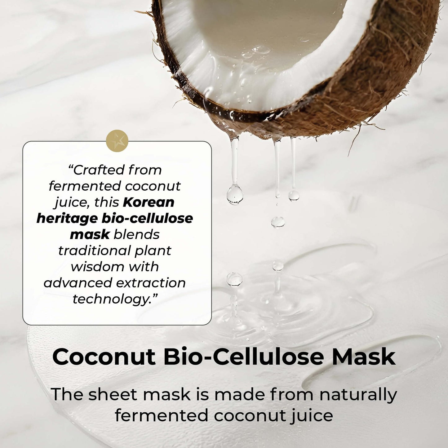 STARSKIN VIP Gold Mask Face, Coconut Bio-Cellulose Revitalizing Face Mask for all Skin Types, Korean Skin Care, Instant Hydration and Plump, Moisturizing and Nourishing, K-Beauty (Pack of 1)