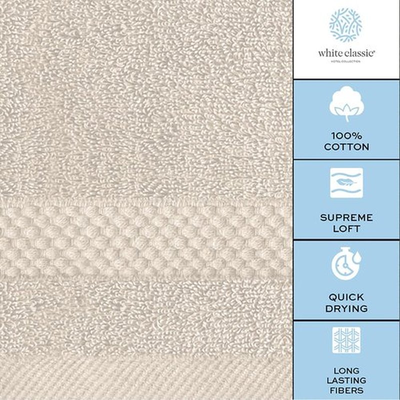 White Classic Luxury Washcloths for Bathroom-Hotel-Spa-Kitchen-Set - Circlet Egyptian Cotton - Highly Absorbent Hotel Quality Face Towels - Bulk Set of 12-13x13 Inch (Ivory)