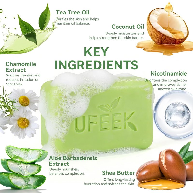 Tea Tree Oil Antifungal Soap - Soothing Cleansing for Face & Body | Relieves Itchy Skin, 7.1 oz
