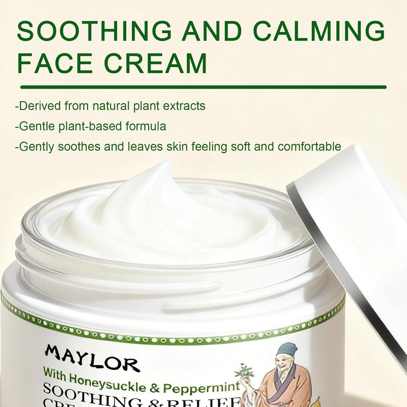 Soothing Moisture Cream for Sensitive & Dry Skin - Fragrance-Free Hydrating Lotion | 1.06 oz