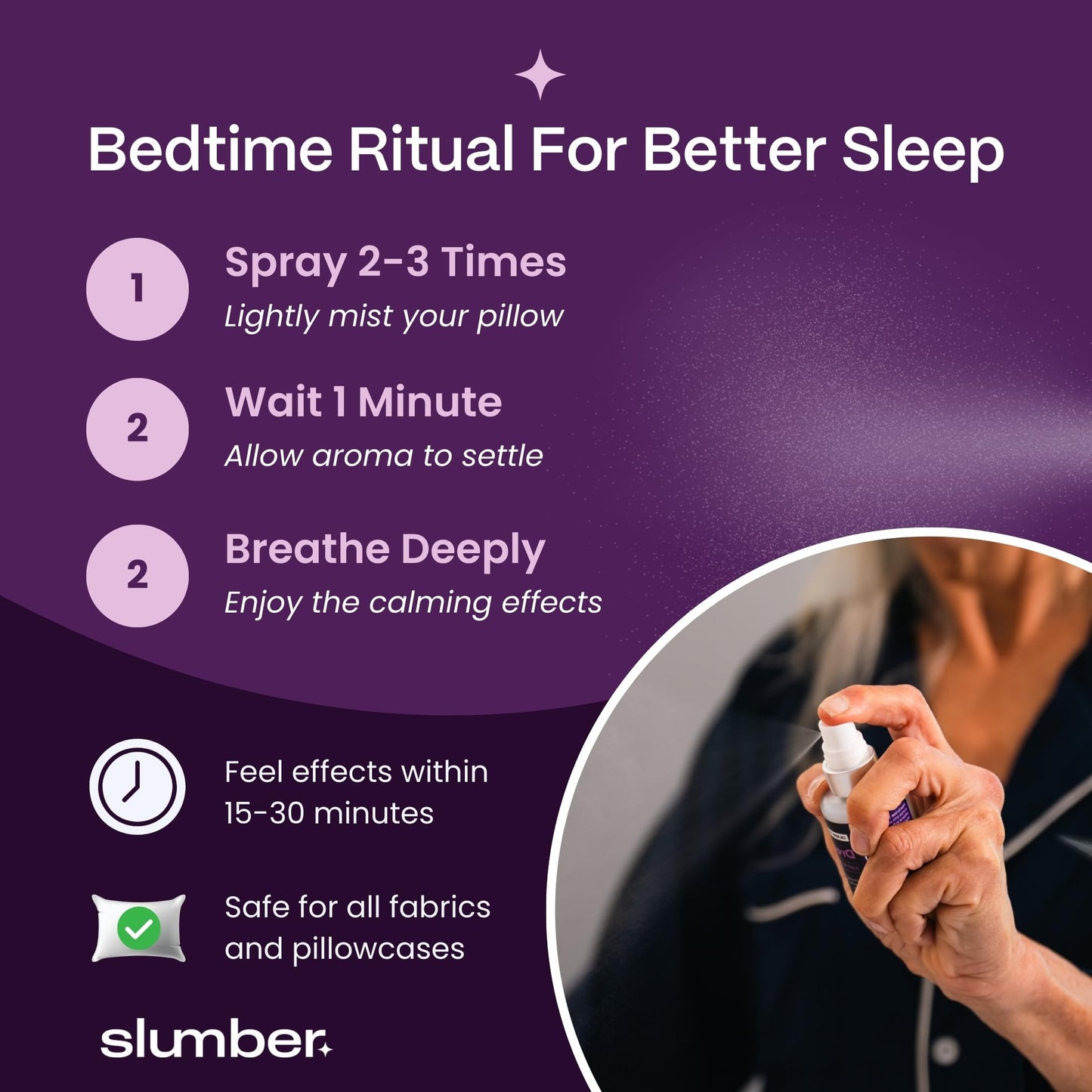 Slumber Dream Sleep Pillow Spray with Pure Essential Oils of Lavender, Chamomile, and Vetiver, Spa Aromatherapy Mist for Luxury Bedtime Relaxation Routine, Plant Based Natural Spray, 30 ML