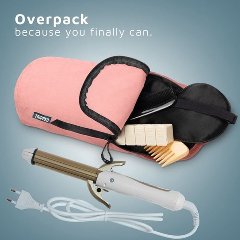 Toiletry Bag Kit Set: Hanging Travel Toiletry Bag + 311 TSA Cosmetic Liquid Bag + Ultralight Accessory Organizer Pouch (Dusty Rose)