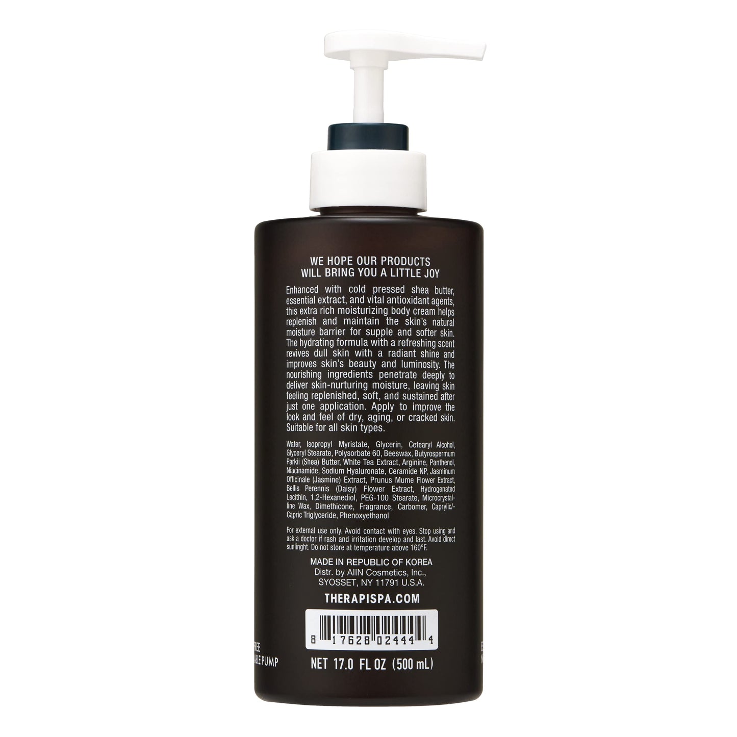 THERAPISPA Scented Body Lotion for Women – Hydrating & Nourishing Moisturizer with Shea Butter, Ceramides & Panthenol for Dry Skin – Inclusive for Everyone (White Tea, 17.0 fl oz)