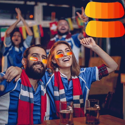 Sports Under Eye Black Strips Stickers 120 pcs Gradient Color Change Eye Strips Baseball Football Softball Lacrosse Fans Eye Black Stickers for Themed Party Game Day Supplies (Orange)