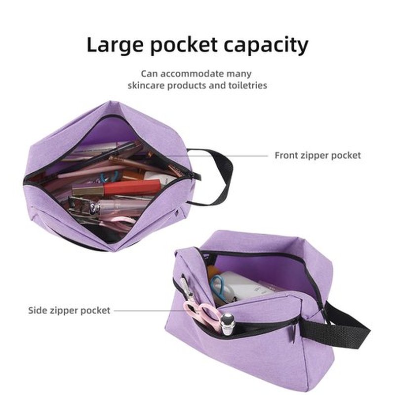 Icramsy Travel Toiletry bag Toiletry bag for women men Hanging toiletry bag Cosmetic bag Travel accessories for Women Men (Purple)