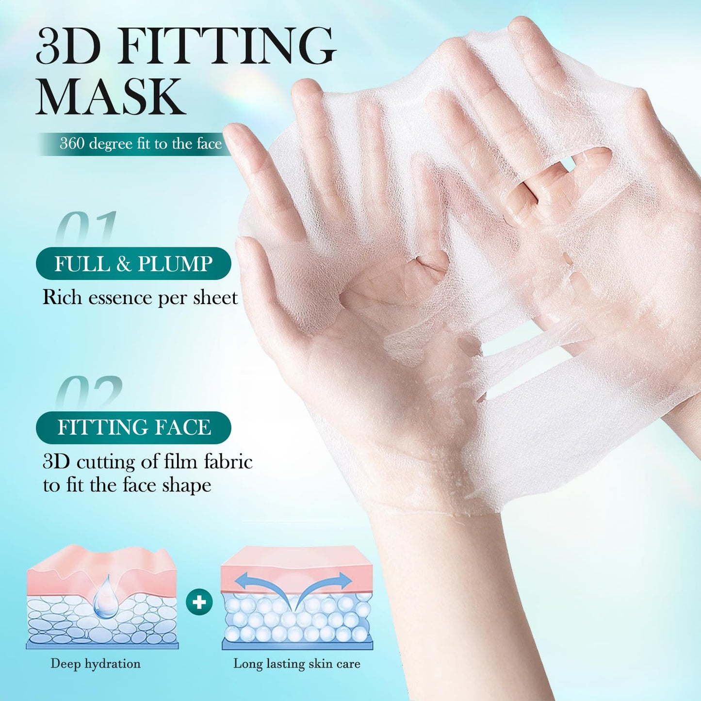 CHODEYE 30 Packs Sheet Facial Masks Set, 6 Styles Hydrating Face Masks Kit, Suitable for All Skin Type, Home Spa Facial Care, Perfect Birthday Valentine's Christmas Gift for Women & Men