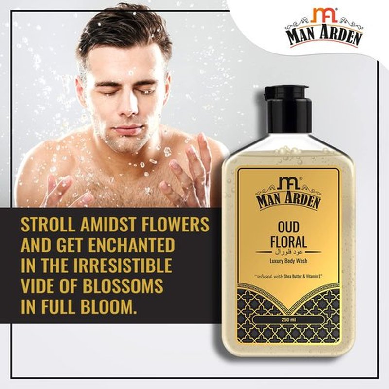 Man Arden Oud Floral Luxury Body Wash Infused With Shea Butter & Vitamin E, 250ml