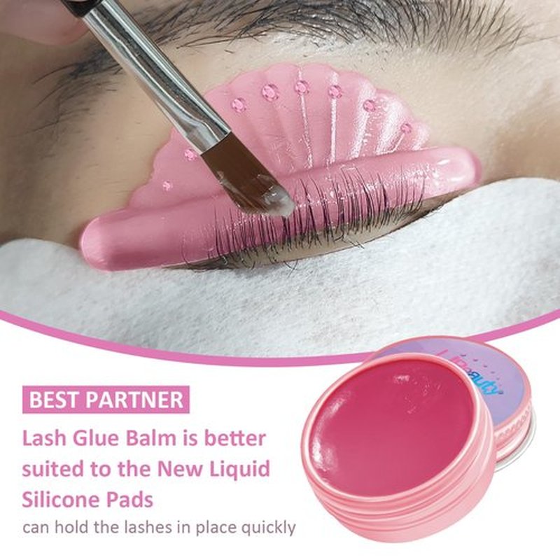 Libeauty Lash Lift Shield, Super Soft Lash Lift Pads Shell Shape Lash Perm Rod Eyelash Curler Tool 16 Pcs (Pink)