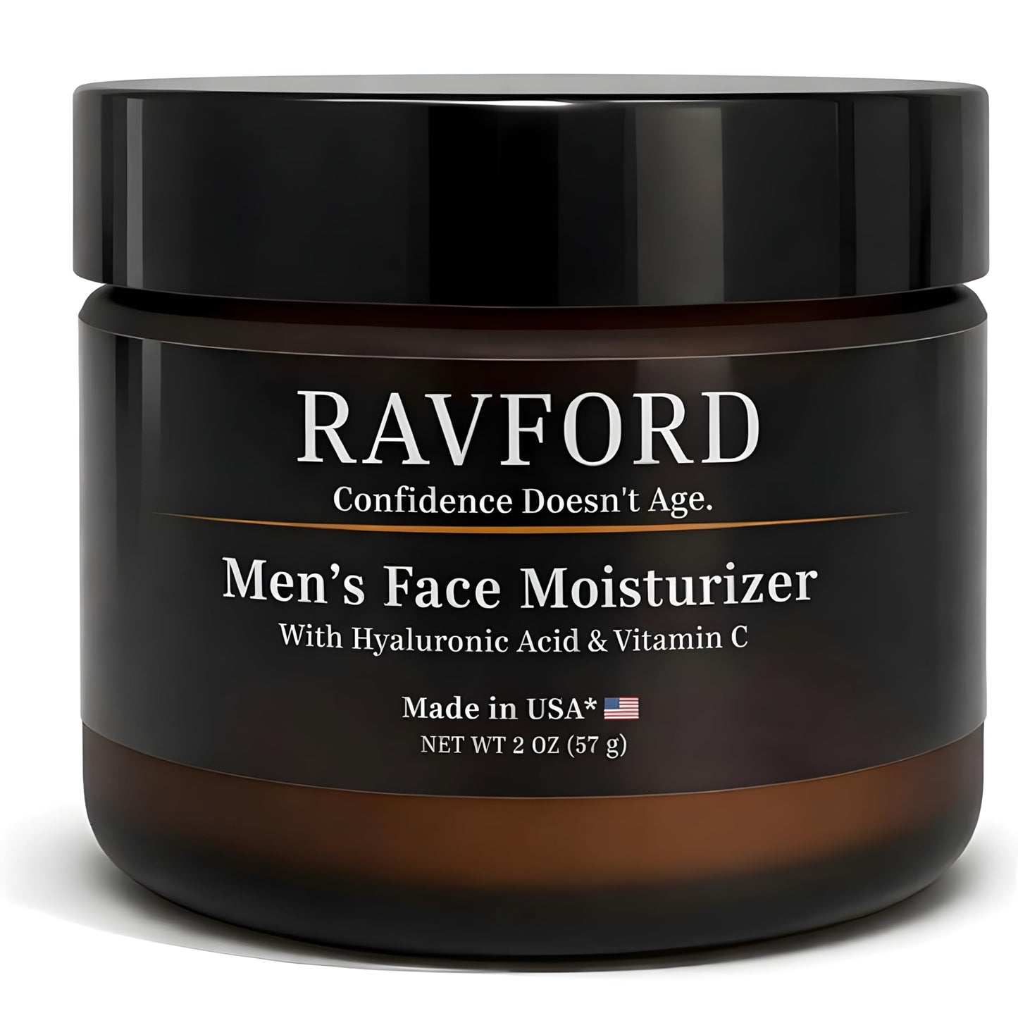 RAVFORD Men’s Face Moisturizer – Matte Finish, Fast-Absorbing, Non-Greasy Hydrating Cream for Dry & Aging Skin with Hyaluronic Acid, Vitamin C, Niacinamide & Aloe Vera – Unscented, Made in USA, 2 oz