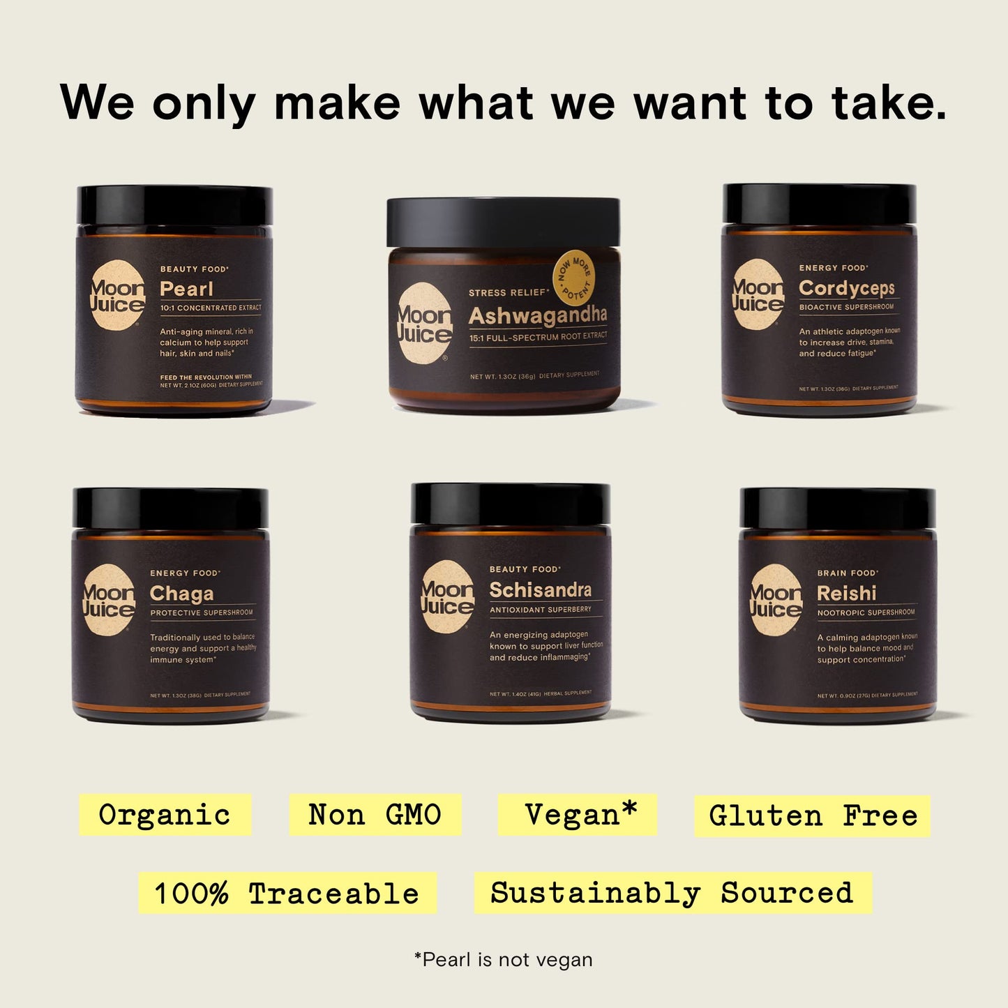 Reishi by Moon Juice - Organic Reishi Mushroom Powder Extract (700mg 1,3 and 1,6 Beta-Glucans per Serving) - Supports Mood, Concentration & Healthy Immune System - Vegan, Non-GMO (1.3oz)