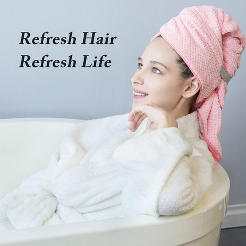 Wuwahold Microfiber Hair Towels, Waffle Hair Towel Set, Super Soft Highly Absorbent, Sturdy Quick Drying Turbans for Long, Thick, Curly Hair (5 Pack, 40" x 20")