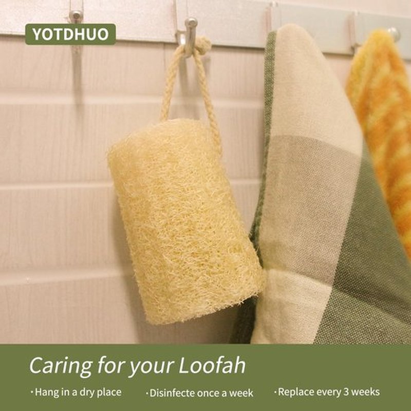 4.7" Natural Loofah Exfoliating Body Scrubber(4Pack),Real Luffa Sponge for Women and Men in Shower
