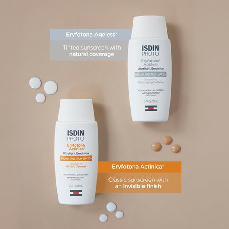 Eryfotona Ageless Sunscreen Zinc Oxide and 100% Mineral Tinted Sunscreen SPF 50+, 3.4 Fl Oz