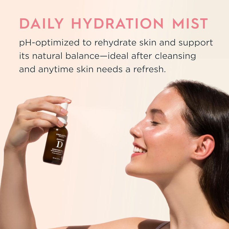 One Love Organics Botanical D Moisture Mist - Hydrating Face Toner with Vitamin D | Certified Organic, 2 oz
