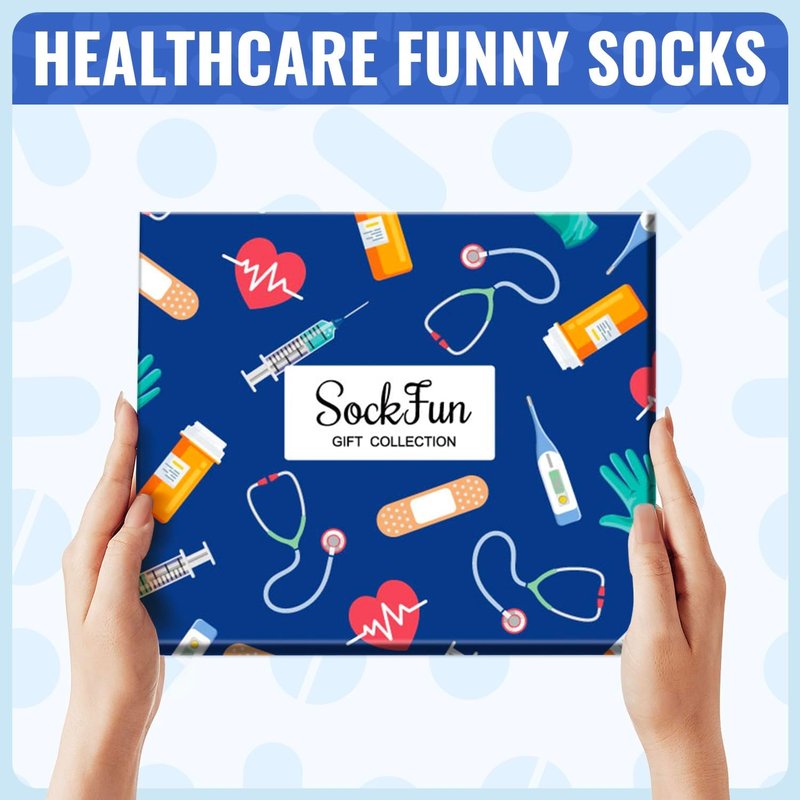 Funny Nurse Socks - Unique Gifts for Doctors, EMTs & Vet Techs | Cancer Awareness Design