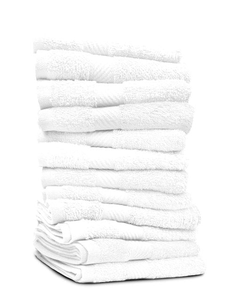 CH 100% Cotton Washcloths Pack of 12 - (12 x 12) - Ultra Soft Towels for Bathroom and Home, High Durability and Absorbency, Convenient and Stylish Wash Cloths - (White)