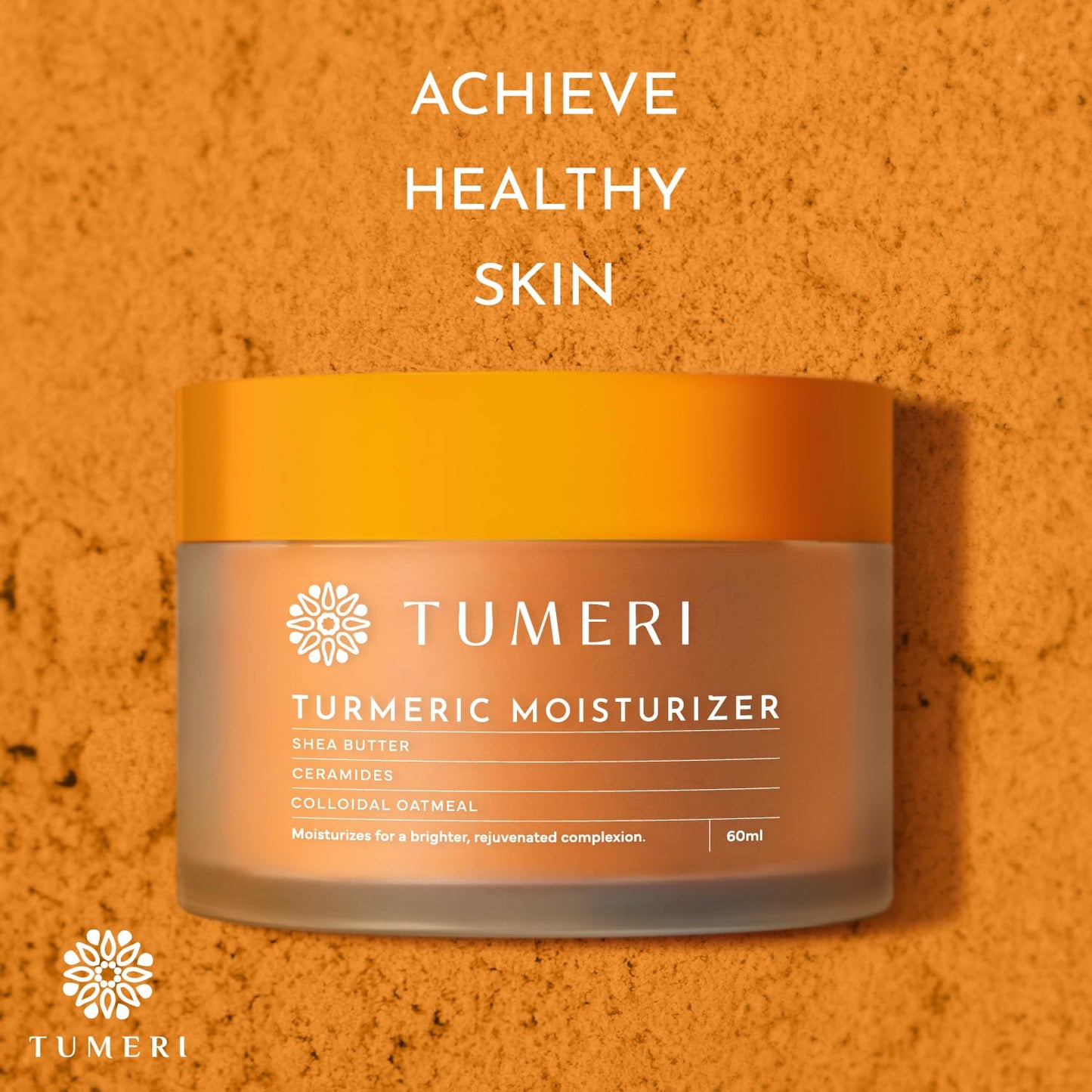 TUMERI Turmeric Face Moisturizer Cream and Body Cream 60 ml – Nourishing and Hydrating Face Cream for Dry Skin – Infused with Turmeric Curcumin, Shea Butter, Colloidal Oatmeal