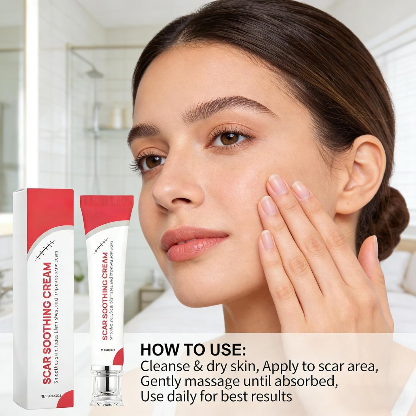 CleJoy Scar Soothing Cream & Smoothing Cream for Scars - Gentle Care for Sensitive Skin, Helps Improve Appearance of Scars, Reduces Redness, Lightweight Non-Greasy Formula