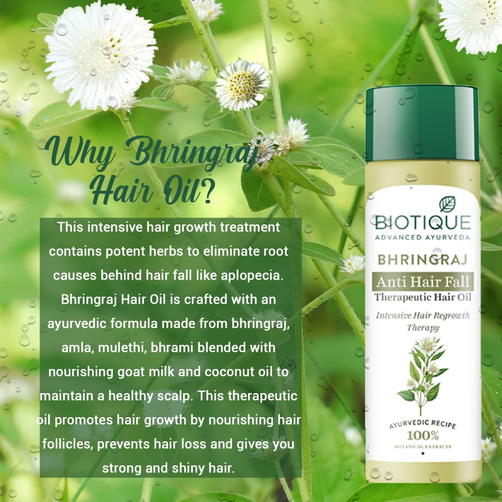 Biotique Botanicals Bhringraj Hair Growth ThERApeutic Oil, 4.06-Fluid Ounce