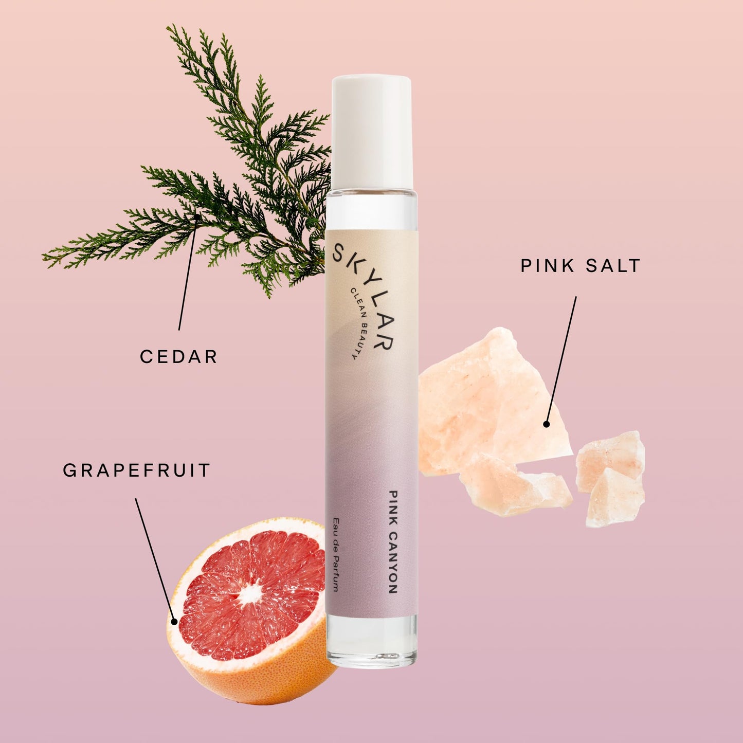 Skylar Eau de Parfum - Hypoallergenic & Clean Perfume for Women & Men, Vegan & Safe for Sensitive Skin - Notes of Grapefruit, Pink Salt & Cedar