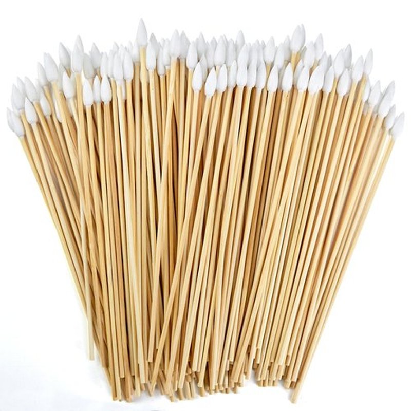 1000PCS 6 Inch Long Cotton Swabs - Highly Absorbent Cotton Swabs with Wooden Sticks - Lint Free Cotton on Smooth Bamboo Handle, Works Great for Makeup, Gun Cleaning, Pet Care