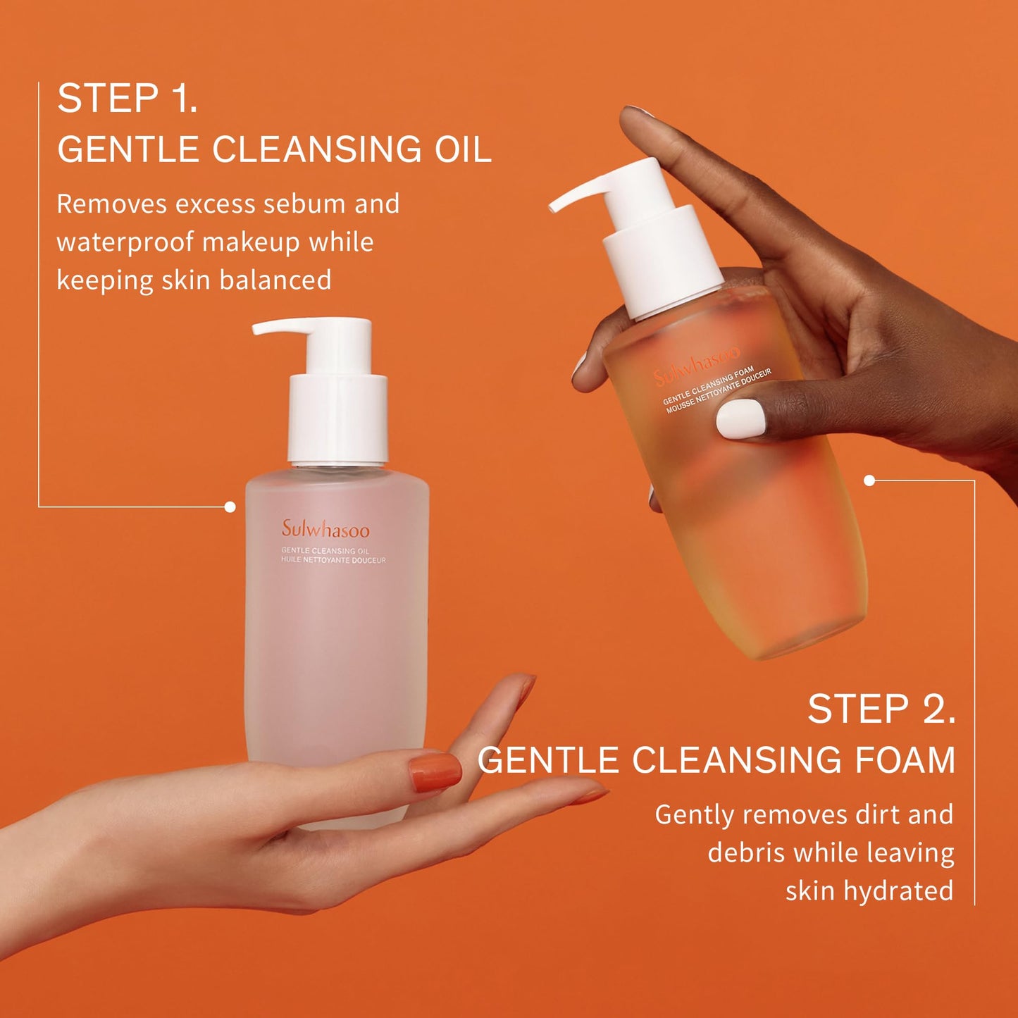 SULWHASOO CLEANSING BUNDLE - Gentle Cleansing Oil & Gentle Cleansing Foam & First Care Activating Serum VI Bundle, Deeply Cleanse, Hydrate, and Strengthen Skin Barrier