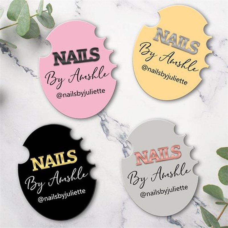 Tammnjo Personalized Name Nailfie Disk Sign Nail Prop Custom Acrylic Nailfie Disc Decor for Nail Techs Social Media Picture Prop Nail Photo Prop Beauty Salon Prop for Nail Techs,A2-Nail