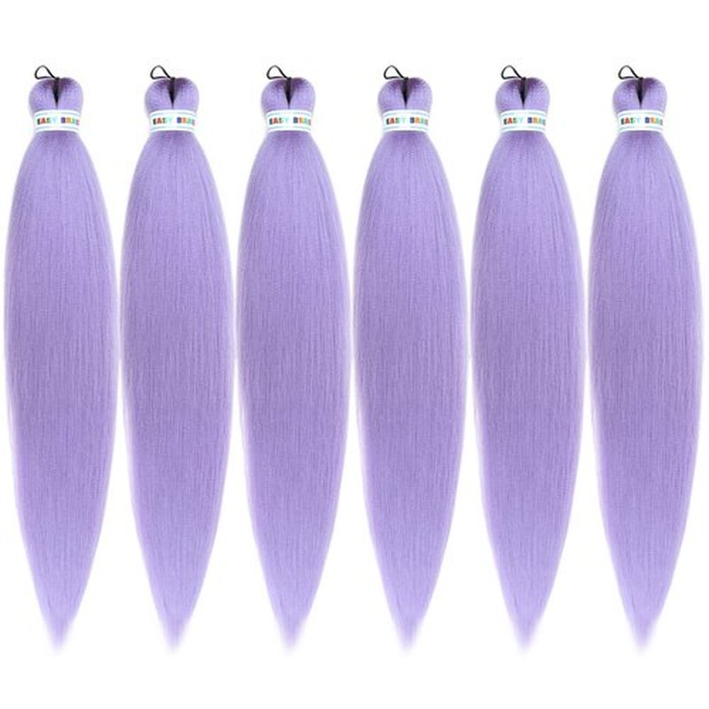 Purple Braiding Hair Pre Stretched Box Braids Hair Extension for Braiding 6 Packs