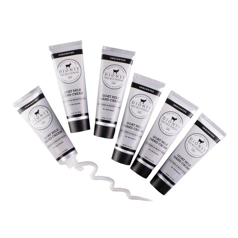 Dionis Goat Milk Hand Cream – Moisturizing Lotion for Dry Skin, Safe for Sensitive Skin - Unscented 1 oz (Pack of 6)