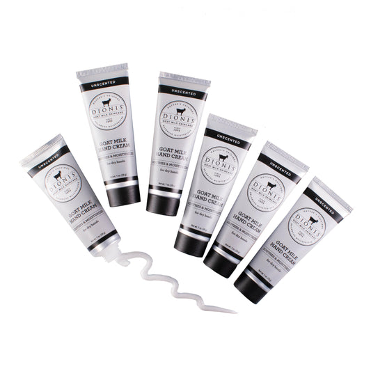 Dionis Goat Milk Hand Cream – Moisturizing Lotion for Dry Skin, Safe for Sensitive Skin - Unscented 1 oz (Pack of 6)