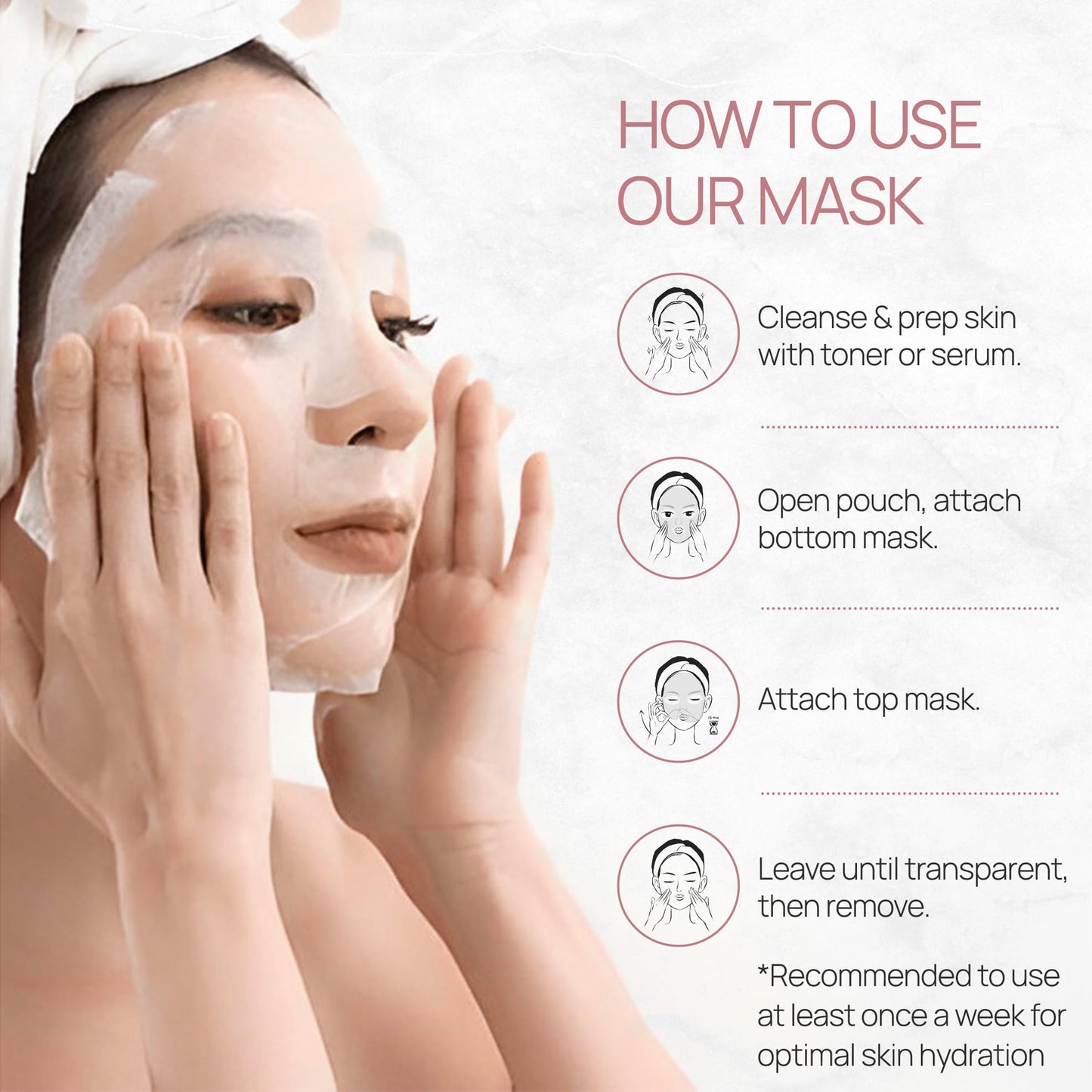NUVODERMA Bio Collagen Face Mask (5 Pack), Overnight Deep Hydrating Collagen Mask for All Skin Types, Anti-Aging Collagen Sheet Mask, Helps to Minimize Wrinkles, Restores Skin Elasticity & Plumpness
