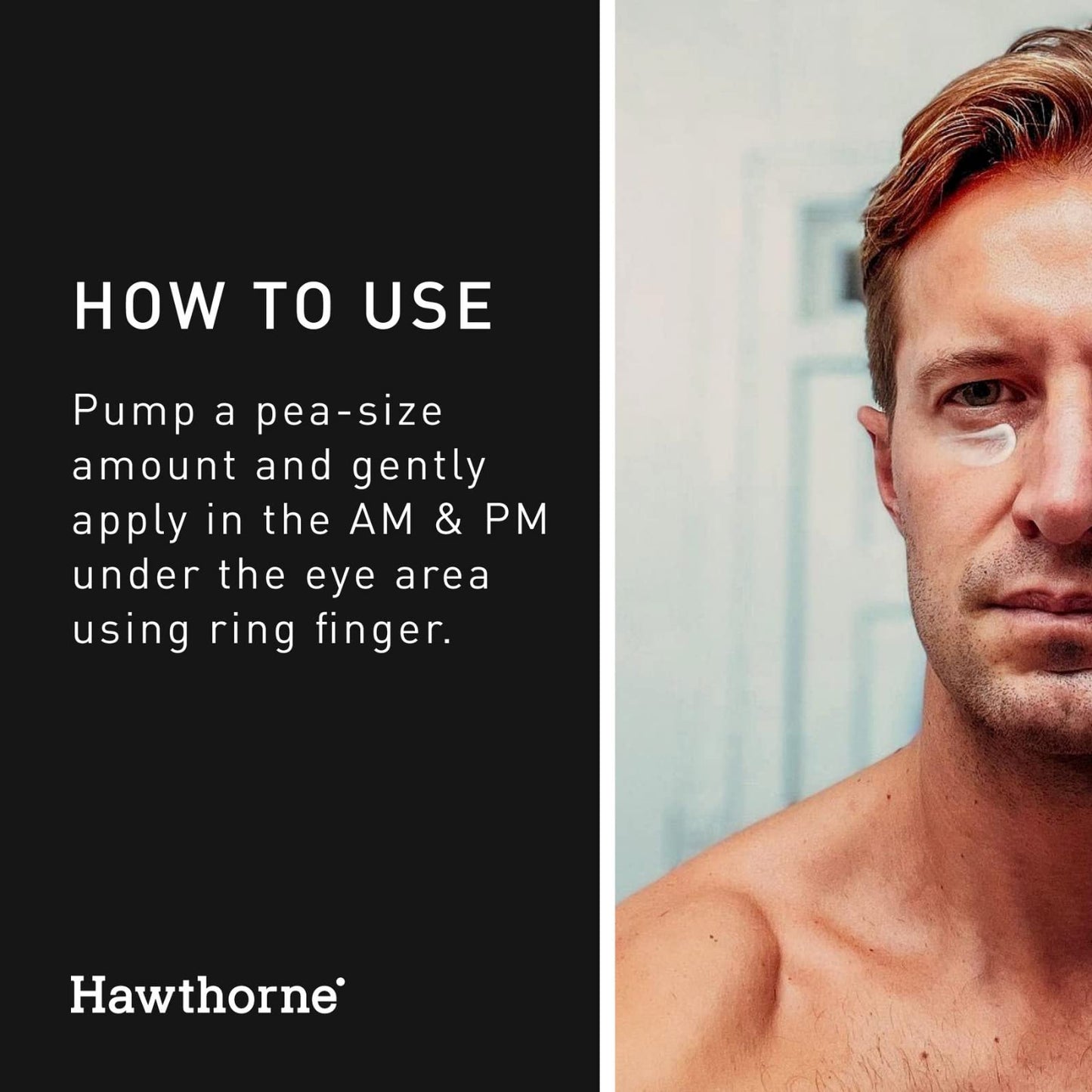 Hawthorne Men’s Brightening Eye Cream for Dark Circles. Under Eye Treatment for Men. Reduce Puffiness, Eye Bags, and Wrinkles with Natural Caffeine, Cucumber, Peptides, and Vitamin C. 0.3 Ounce