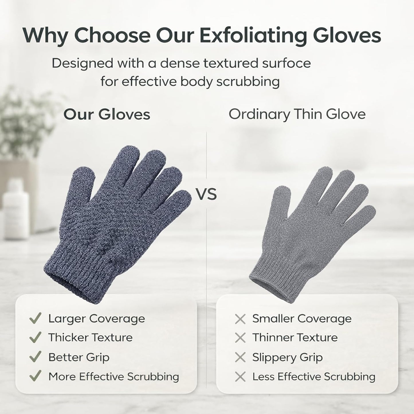 Yiclick 12Pcs Heavy Exfoliating Gloves, Body Scrub Glove For Shower Bath, Body Scrub Exfoliator, Exfoliating Body Scrubber for Bath Shower Exfoliation, Exfoliate Sponge Loofah Washcloth Mitt Men Women