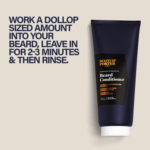 Scotch Porter Hydrate & Nourish Beard Conditioner – Long-Lasting Moisture Helps Strengthen, Reduce Frizz & Promote Healthy Hair Growth for Dull, Dry, Coarse Beards – Miami Duppy Scent, 7.1 oz. Bottle