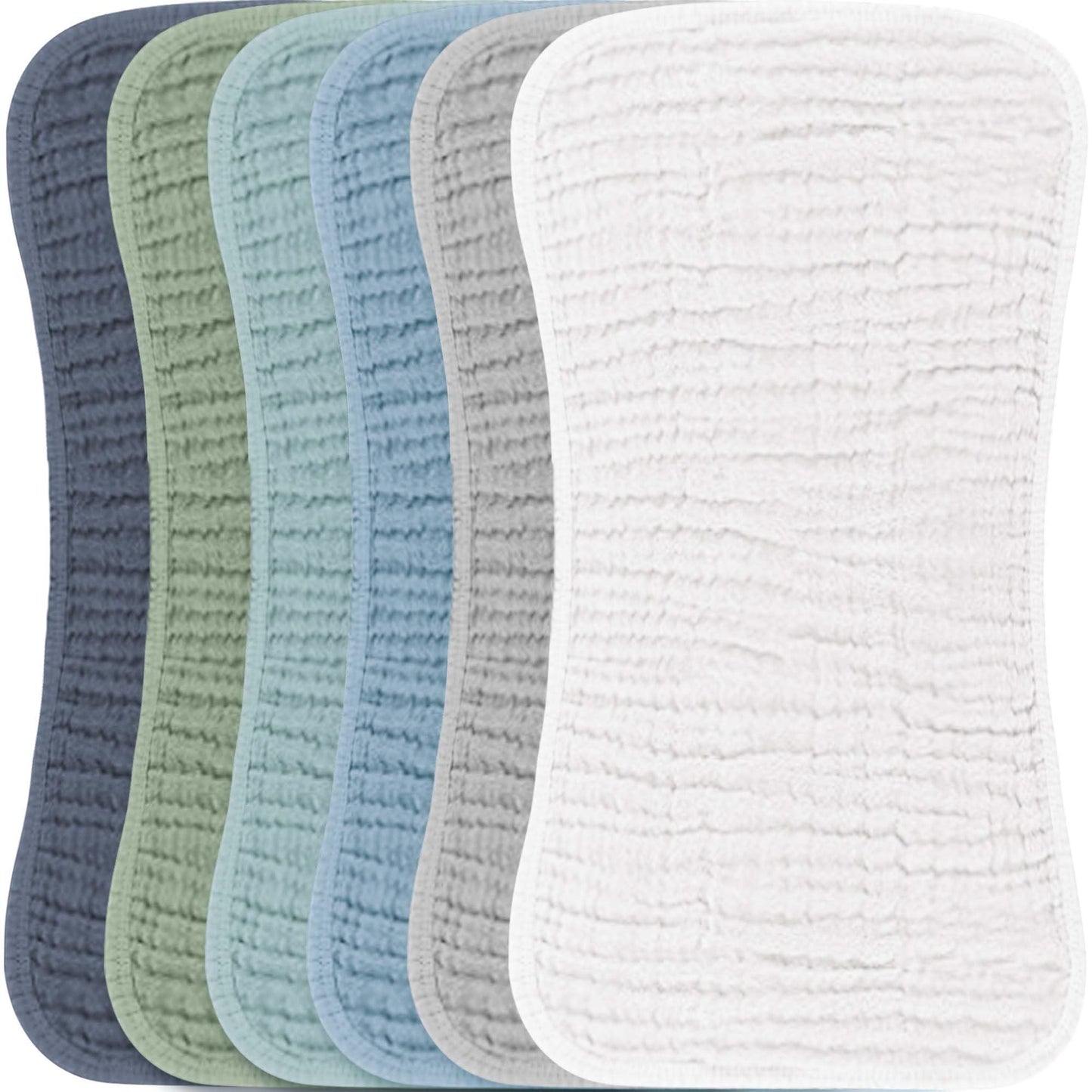 Konssy 6 Pack Large Muslin Baby Burp Cloths and Burp Rags Set for Newborn