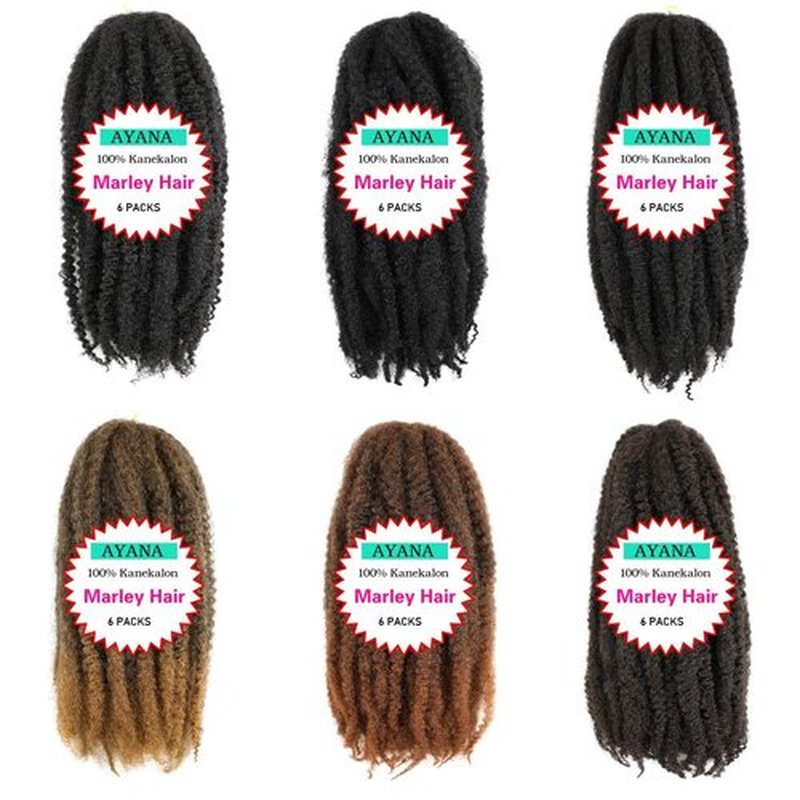 30 Inch Marley Twist Braiding Hair Marley Hair Crochet Braids 6Pack Long Afro Kinky Synthetic Kanekalon Fiber Marley Hair For Twists Braiding Hair Extensions(30 inch，T30)
