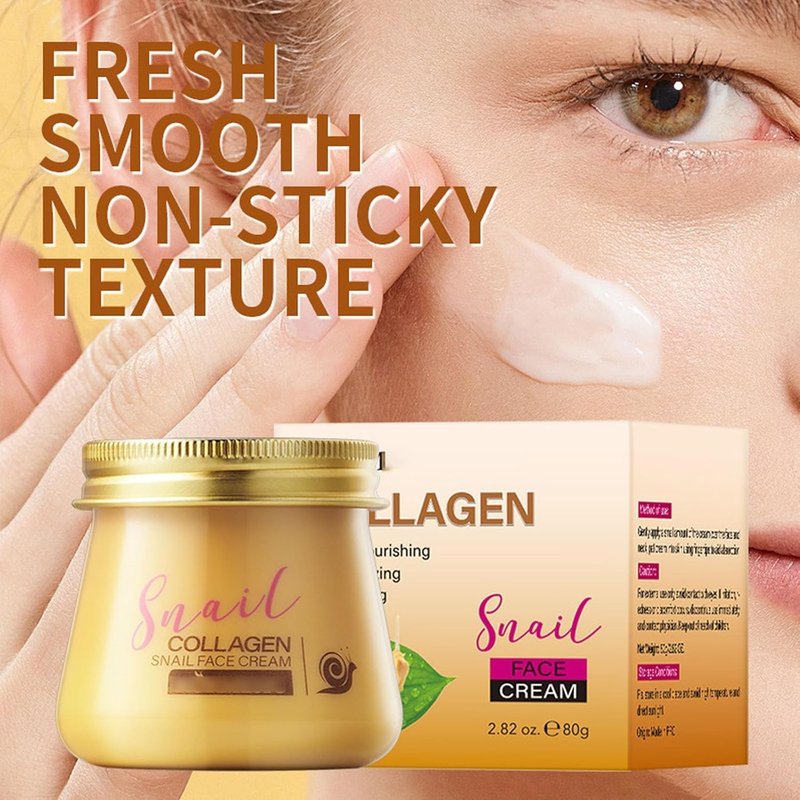 Snail Collagen Face Cream - Hydrating Anti-Wrinkle Moisturizer for Women | 2-Pack, Korean Formula, Improves Skin Firmness