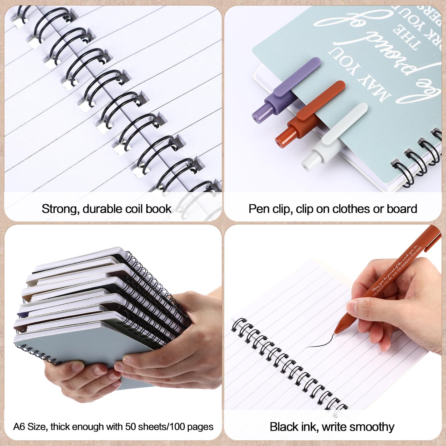 Honoson 50 Sets/100 Pcs 2026 Employee Appreciation Gifts Housekeeping Staff Gifts May You Be Proud The Work Notebook with Ballpoint Pen Thank You Notebooks for Team Coworker Volunteer (Vivid Color)