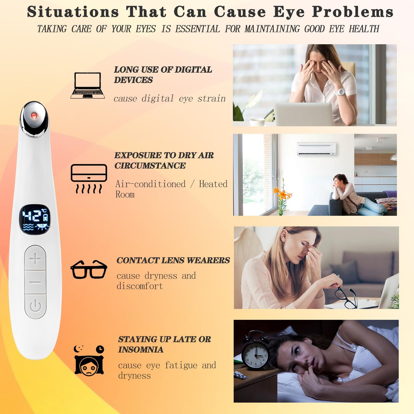 Vowleike Heated Eye Wand, Pure White