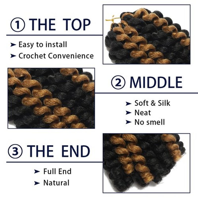 Wand Curl Crochet Braids Hair 8 Inch Jamaican Wand Curl Ombre Crochet Hair Jamaican Bounce Crochet Hair Colored Crochet Braids Ringlet Twist Hair Extension Crochet Hair(5PCS,1BP27)