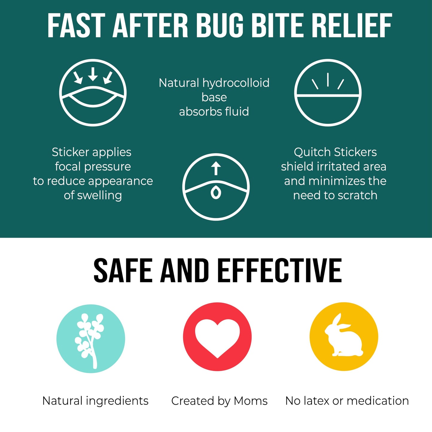 quitch Bug Bite Itch Relief Patches for Kids & Baby, Mosquito Bite Relief