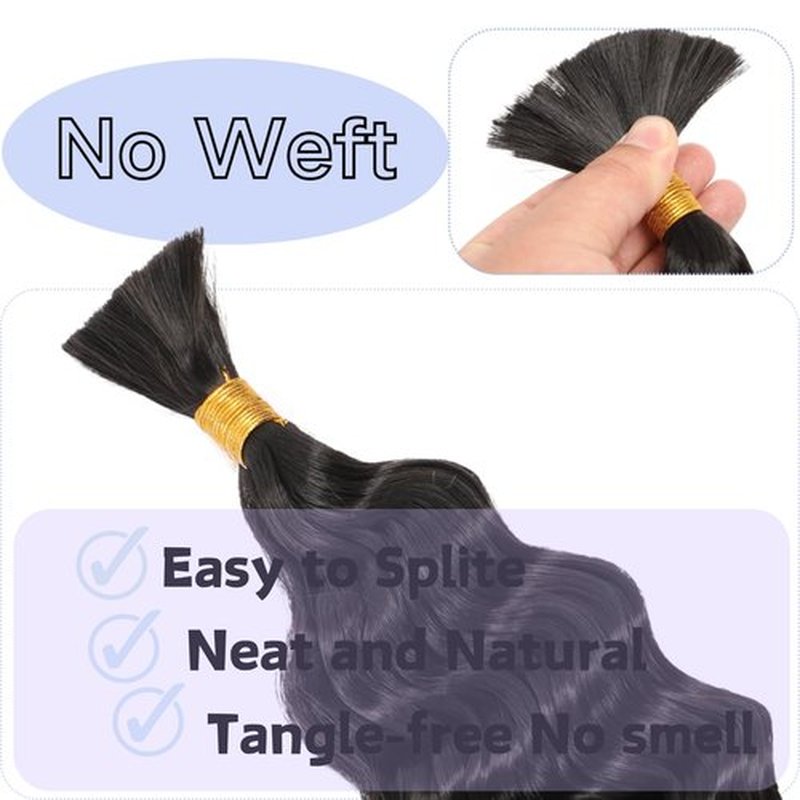 Deep Wave Bulk hair 30Inch 1Pack No Weft Deep Wave Bulk Hair for Braiding Wet and Wave Quality Synthetic Braiding Hair Extensions for Boho Braids Micro Braiding 30inch 100g Natural Color