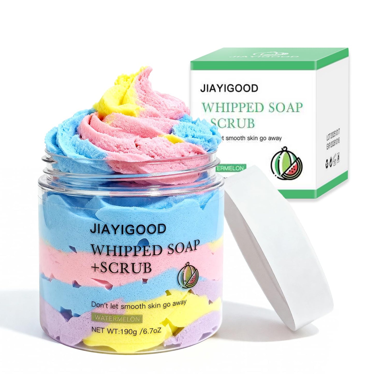 Cream Whipped Scrub Soap Bar - Exfoliating & Moisturizing Body Scrub with Whipped Cream Design, 4.6oz - Gently Exfoliates, Brightens & Deeply Cleanses for Soft, Smooth Skin