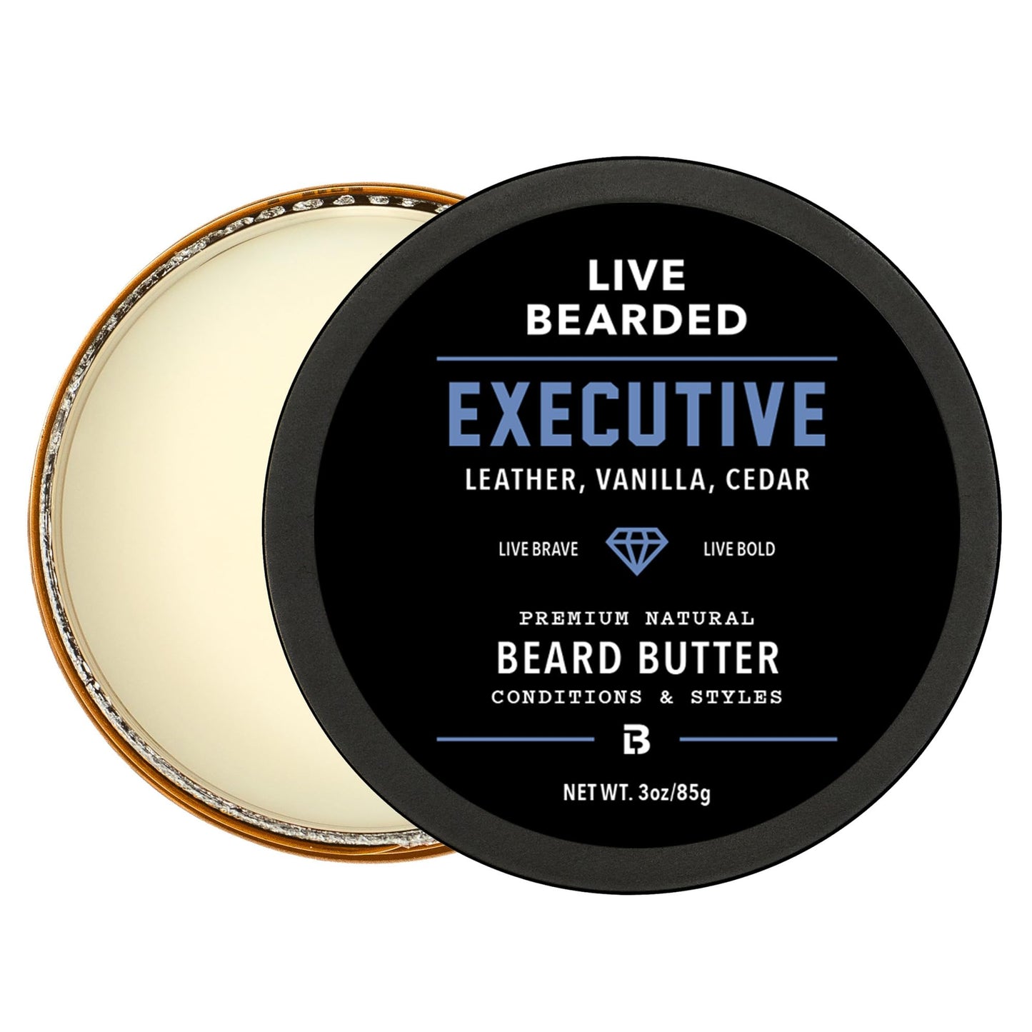 Live Bearded® Beard Butter, Executive, Cedar, Vanilla, 3 fl oz