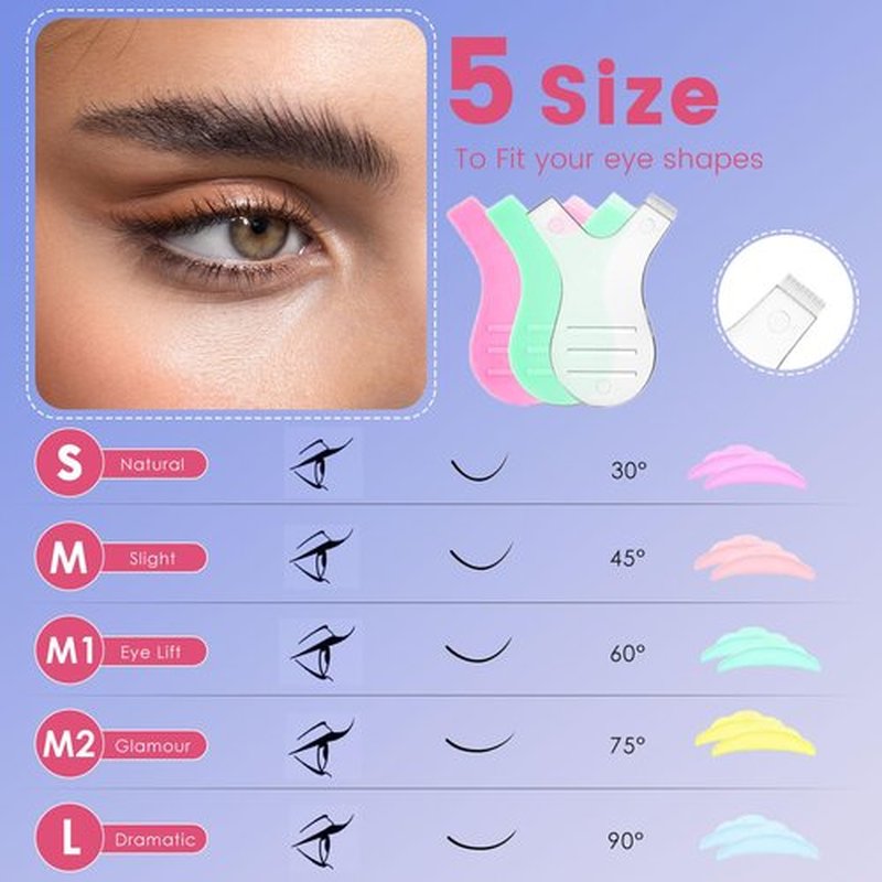 Lash Lift Kit Brow Lamination Kit - 2024 Upgraded 4 in1 DIY Professional Eyelash & Eyebrow Perm Suit with Long-Lasting Black Color for 6-8 Weeks for Salon Home Use